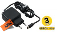 Carregador universal 110-240V Tipo C USB 5V/3A preto 1m.