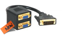 Cabo divisor DVI-I Macho a 2 VGA Fêmea 0.20m preto