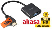 Cabo adaptador HDMI Macho a VGA Fêmea preto 20cm