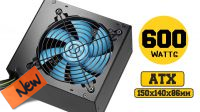 Fonte de alimentação Coolbox 600W ventilador 120mm preto