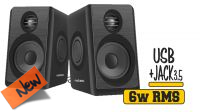 Coluna NATEC 2.0 LYNX USB 6W RMS Negra