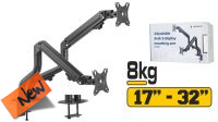 Suporte 2x LCD/TFT 10-27" secretária articulado preto
