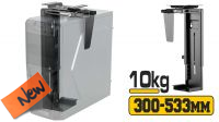 Suporte CPU metálico para mesa com aplicação suspensa preto