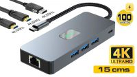 Docking 8in1 USB C M - RJ45, 3xUSB3.0, 2x HDMI4K V2.0B, 1x DP, 100PD
