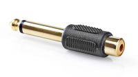 Adaptador audio Jack 6.3mm mono Macho a RCA Fêmea (2) dourado