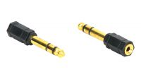 Adaptador audio Jack 3.5mm Hembra a 6.35mm Macho en blister Gold Plated