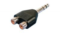 Adaptador de audio 2 x RCA Hembra a Jack (6,3mm) Macho