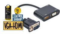 Conversor VGA M - HDMI/VGA F   1080p  negro