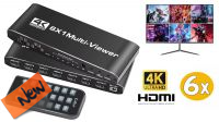 HDMI Multiviewer 6in1 Video Splitters 5 modos 4k@30Hz c/comando