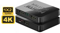 Multiplicador HDMI 1 a 2 puertos 1080P 4K, 2K Full HD 3D Negro