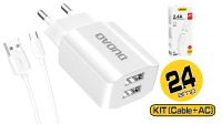 Cargador 2 x USB-A Máx 2.4A Blanco