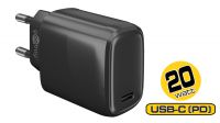 Carregador universal 110-240V 1x USB-C 20W preto