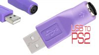 Adaptador USB Macho a PS2 Fêmea violeta
