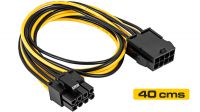 Cabo adaptador 8P PCI-E F - 8 pin (6+2) PCI-E M 40cm