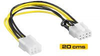 Cabo adaptador alimentação PCI-E 06P ATX 12V 08P 20cm