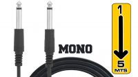 Cable de audio jack mono 6.35 - 6.35 mm. M/M Negro