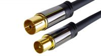 Cable coaxial 75 Ohm Antena M/H HQ (135dB) cuádruple apantallamiento Negro