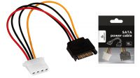 Adaptador de alimentação SATA macho a Molex 4 pinos fêmea 15 cm