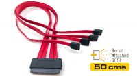 Cable interno SAS 32P SFF-8484 - 4 x SATA 7 pines 0.50m