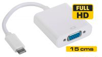 Cabo adaptador de monitor USB Tipo C Macho a VGA Fêmea 15cm