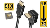 Cabo HDMI High Speed com Ethernet angulado 270º Gold M/M