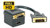 Cable divisor DVI-D Macho a DVI-D Hembra + HDMI Hembra 0.20m Negro