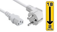 Cable de alimentación Schuko Macho - SFO IEC C13 Blanco