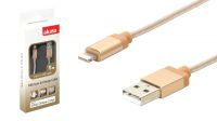 Cable de datos y carga USB a 8pins compatible con iPod/iPhone/iPad acabado premium en aluminio