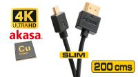 Cabo Micro HDMI macho a HDMI macho com conectores dourados 4K 3D 2m