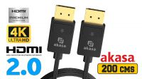 Cabo HDMI 2.0 goldplated M/M 4K 3D 1080P preto 2m