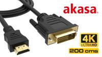 Cable HDMI a DVI-D M/M High Quality Gold Plated 2m