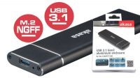 Caja externa slim USB 3.1 Gen2 M.2 Sata II/III SSD en alumínio Negro