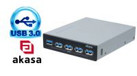 Panel interno 3.5" Akasa 5 x USB 3.0 Negro