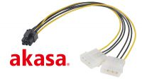 Cabo adaptador de alimentação 2x Molex x 1x PCI-E 6 pinos