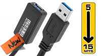 AKR 2038 : Repetidor de sinal USB 3.0 cabo extensão A Macho a A Fêmea (20 m)