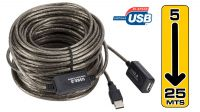 Repetidor sinal USB 2.0 cabo extensão A/M - A/F