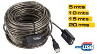 Repetidor sinal USB 2.0 cabo extensão A/M - A/F