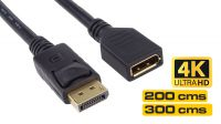 Cabo de extensão Displayport preto Macho/Fêmea