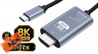 Cable de monitor USB-C 3.1 a HDMI 2.1 M/M 8K@60Hz Negro 2m