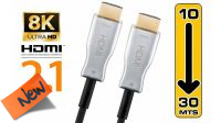 AKR 3682 : Cabo fibra óptica HDMI 2.1 48Gbps AOC goldplated 8K (60Hz) M/M HDCP 2.2 negro (10 m)