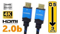 Cabo HDMI 2.0b UltraHD 4K/60Hz metal M/M (0.5-3Mts) azul
