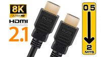 Cabo HDMI 2.1 goldplated 8K 4320p 60Hz M/M double shielded HDCP2.2 AWG30