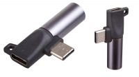 Adaptador USB C para conector Jack 3.5 + USB C F Preto