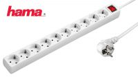 Regleta 10 x Schuko con interruptor Blanca 3m