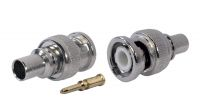 Conector BNC Macho RG58 para Crimpado - Delrin
