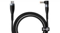 Cabo Baseus USB-C M - DC Angulado 100W magnético 5.5x2.5mm PD alu.Nylon preto 2m