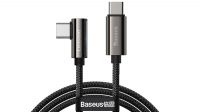 Cabo Baseus Legend Series USB-C M-M 90º PD100W alu. Nylon preto 1m