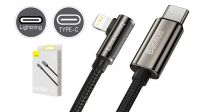 Cable Baseus Legend Series USB-C - Lightning 90º PD20W alu.Nylon Negro