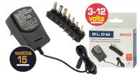 Transformador universal 230V a 3/4.5/5/6/7.5/9/12V 1.2A