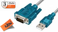 Cabo adaptador cRadia USB a porta série RS232 DB9 M/M 1m